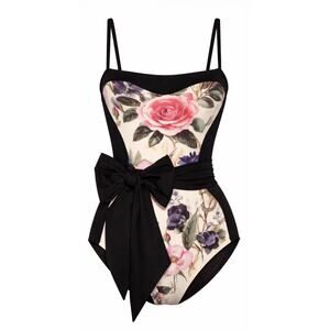 TA3 Sashy Shaping One Piece Swimsuit Frame Rose Snake/Black Floral XXS R/L NWT